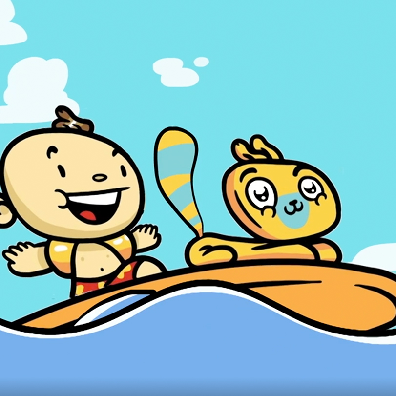 An educational cartoon in Arabic that takes children on adventures and