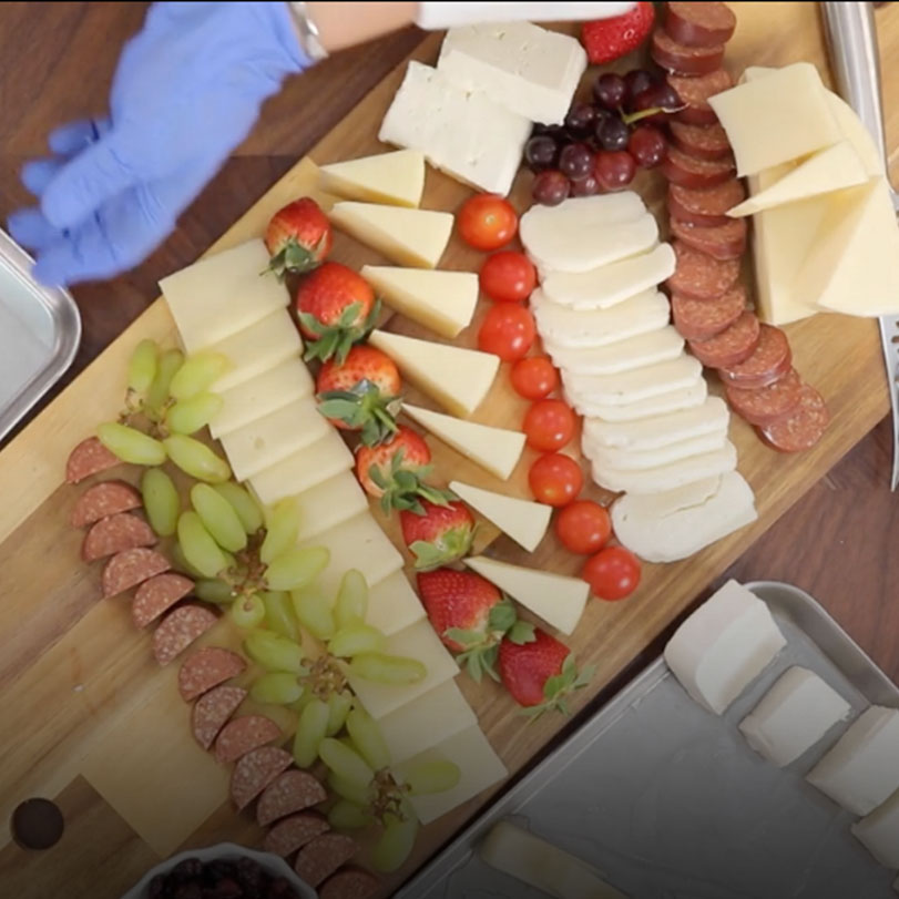 A neat cheese platter that you can serve to your guests with a wonderf